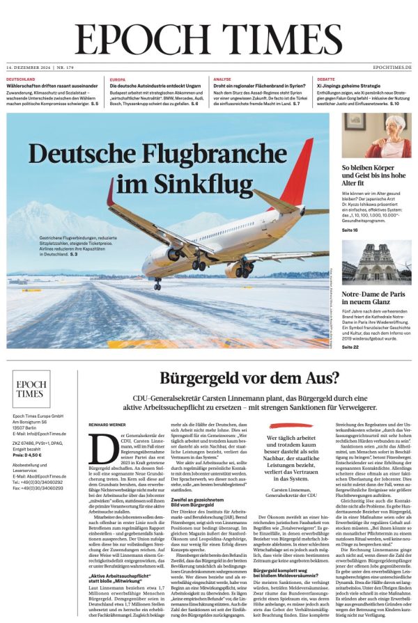 Epoch Times Wochenzeitung – 179. Ausgabe Zu verkaufen