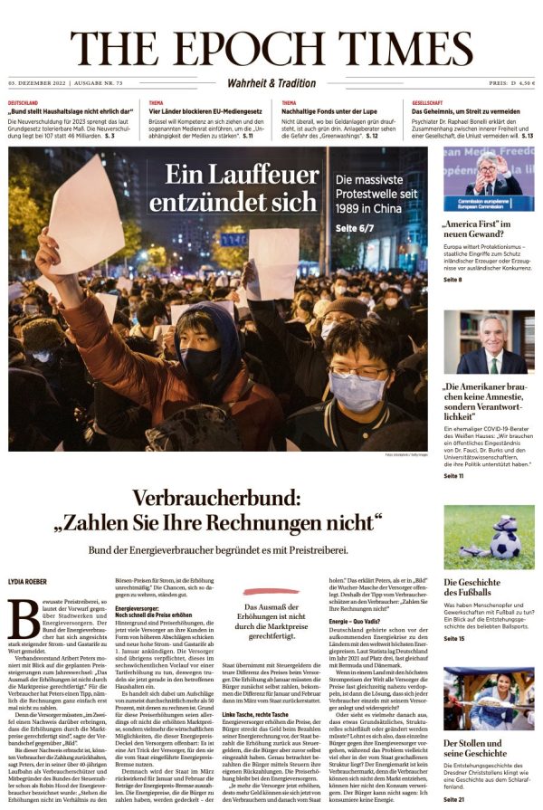 Epoch Times Wochenzeitung – 73. Ausgabe Verkauf