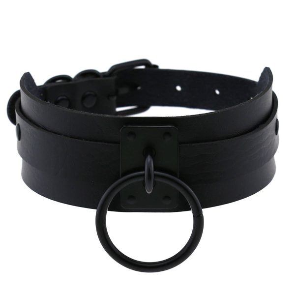 Leather Look Choker Collar Schn?ppchen